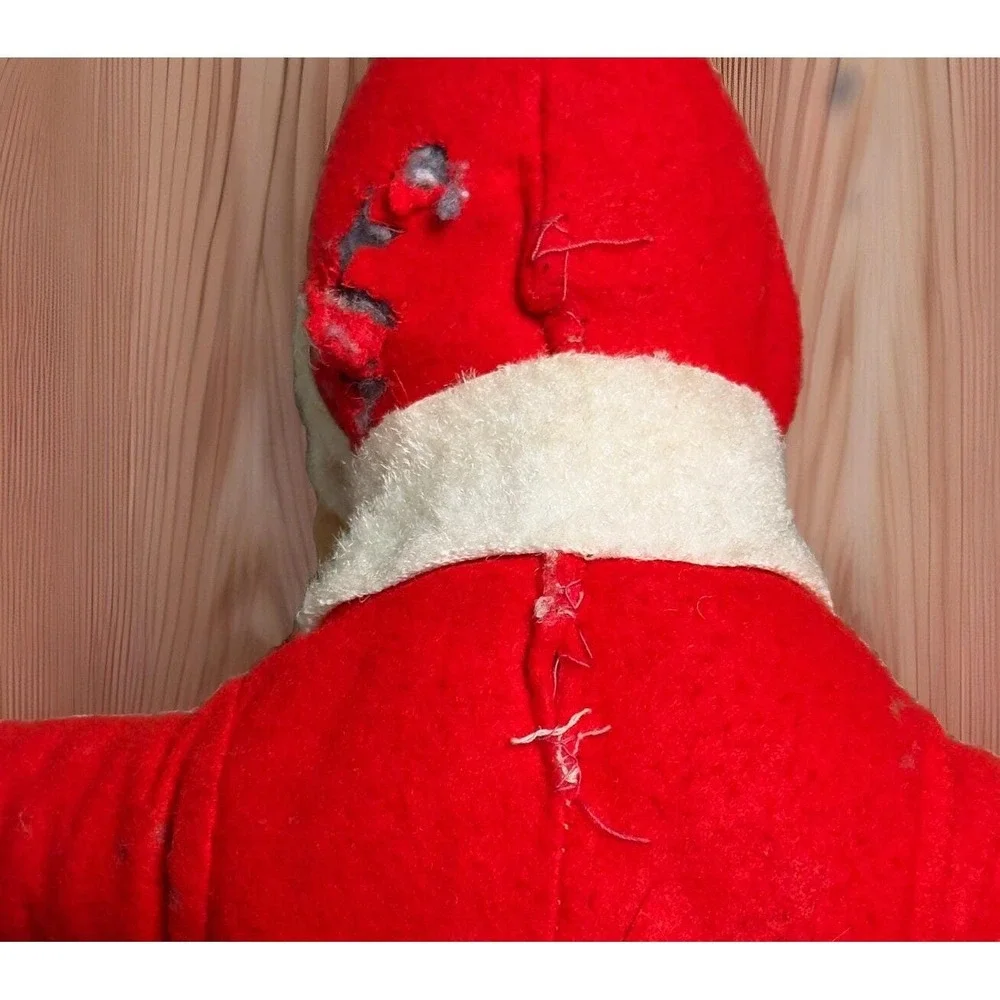 Vintage 13 inch Rubber Face Santa Claus Stuffed Body
